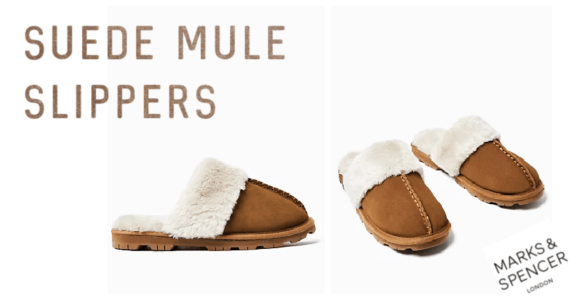 Our Favorite Footwear for Working From Home - Suede Mule Slippers 